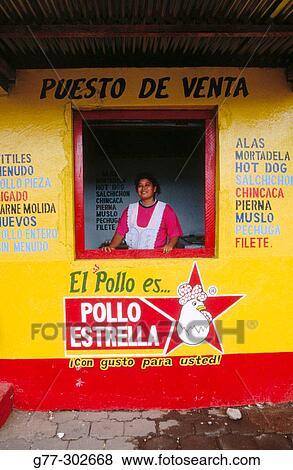 Stock Photo - Food vendor. Estel?. Nicaragua. Fotosearch