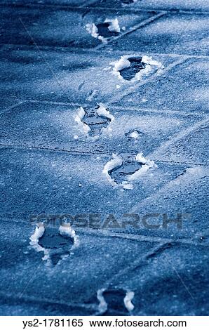 Footprints in snow View Large Photo Image Stock Photography - Footprints in snow. Fotosearch