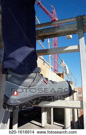 Footwear for professional use, Protective boots, construction worker, Scaffold, Donostia, San Sebastian, Gipuzkoa, Basque Country, Spain View Large Photo Image Picture - Footwear for professional use, Protective boots, construction worker, Scaffold, Donostia, San Sebastian, Gipuzkoa, Basque Country, Spain. Fotosearch