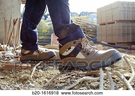 Footwear for professional use, Protective boots, construction worker, Donostia, San Sebastian, Gipuzkoa, Basque Country, Spain View Large Photo Image Stock Photo - Footwear for professional use, Protective boots, construction worker, Donostia, San Sebastian, Gipuzkoa, Basque Country, Spain. Fotosearch