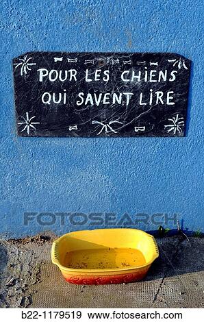 Stock Photo - ? For the dogs who know how to read?, Island of the monks, Monks? island, Ile aux Moines, Gulf of Morbihan, Brittany, France.. Fotosearch