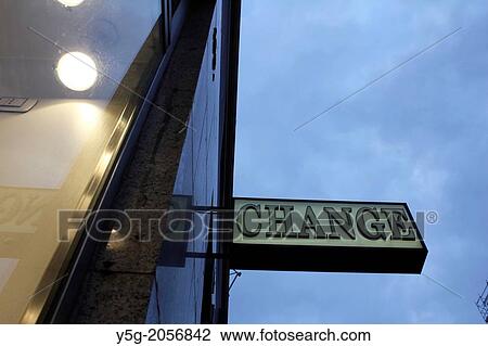 Stock Image - foreign exchange point in rome italy.. Fotosearch