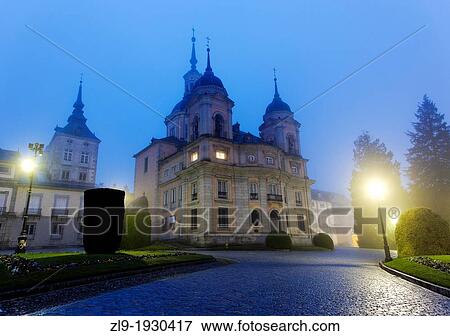 Formal gardens and Colegiata of San Ildefonso, La Granja, Segovia Province, Spain View Large Photo Image Stock Photo - Formal gardens and Colegiata of San Ildefonso, La Granja, Segovia Province, Spain. Fotosearch