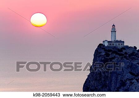 Formentor Lighthouse, designed by Emili Pou in 1927, Formentor, Pollensa, Majorca, Balearic Islands, spain, europe. View Large Photo Image Stock Image - Formentor Lighthouse, designed by Emili Pou in 1927, Formentor, Pollensa, Majorca, Balearic Islands, spain, europe.. Fotosearch