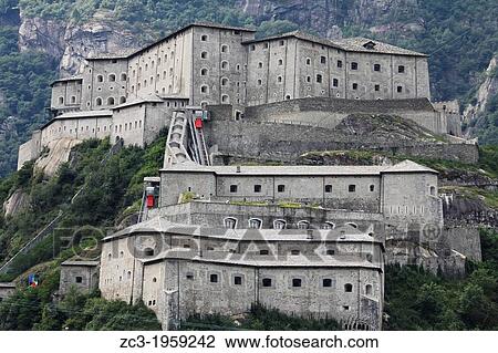 Fort Bard, Val d'Aoste, Italy. View Large Photo Image Stock Image - Fort Bard, Val d'Aoste, Italy.. Fotosearch