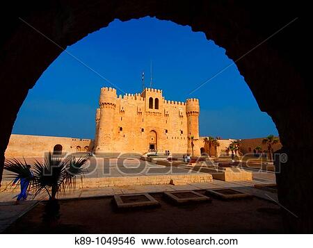 Stock Photograph - Fortaleza de Qaitbay (antiguo emplazamiento del Faro), Alejandr? a, Egipto. Fotosearch