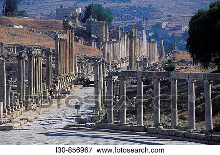 Forum, archaeological site of Jerash, Jordan View Large Photo Image Stock Photo - Forum, archaeological site of Jerash, Jordan. Fotosearch