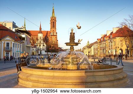 Fountain at the Kosciuszko Square, Bialystok, Poland, Europe View Large Photo Image Picture - Fountain at the Kosciuszko Square, Bialystok, Poland, Europe. Fotosearch