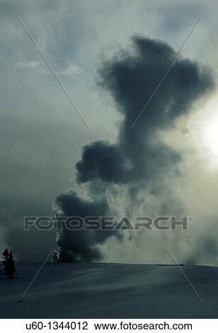 Fountain Geyser erupts in the late afternoon sun during winter at Yellowstone National Park, Wyoming View Large Photo Image Stock Image - Fountain Geyser erupts in the late afternoon sun during winter at Yellowstone National Park, Wyoming. Fotosearch
