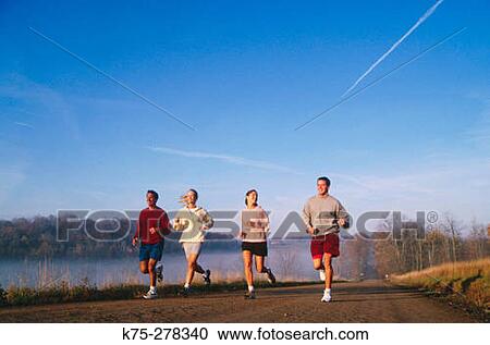 four friends jogging View Large Photo Image Stock Image - four friends jogging. Fotosearch