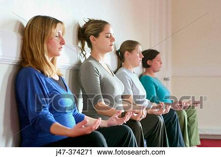 Four pregnant ladies in a pre natal yoga class View Large Photo Image Stock Image - Four pregnant ladies in a pre natal yoga class. Fotosearch