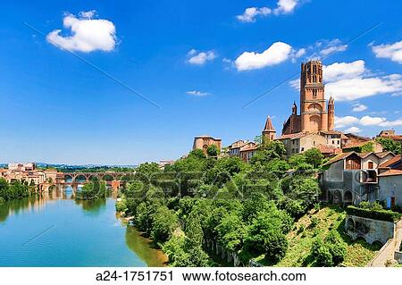 France, Albi City, Saint Cecile Cathedral W H View Large Photo Image Stock Image - France, Albi City, Saint Cecile Cathedral W H. Fotosearch