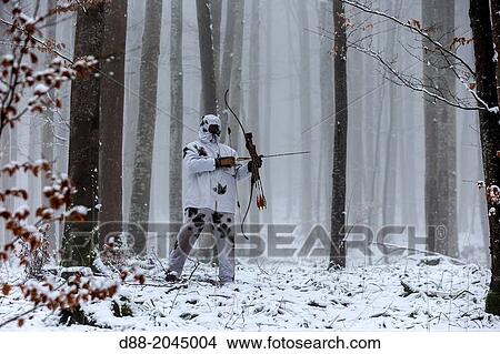 France, Alsace, Bas Rhin, Hunting Bow Archery in winter in winter dress. View Large Photo Image Picture - France, Alsace, Bas Rhin, Hunting Bow Archery in winter in winter dress.. Fotosearch