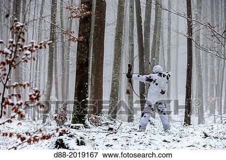 France, Alsace, Bas Rhin, Hunting Bow Archery in winter in winter dress. View Large Photo Image Stock Photo - France, Alsace, Bas Rhin, Hunting Bow Archery in winter in winter dress.. Fotosearch