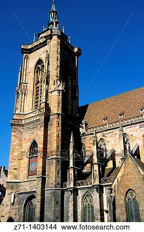 France, Alsace, Colmar, cathedral, View Large Photo Image Picture - France, Alsace, Colmar, cathedral,. Fotosearch