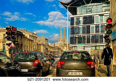 France. Aquitaine. Gironde. Cathedrale towers and the new Justice Court to the right, at Bordeaux. View Large Photo Image Stock Image - France. Aquitaine. Gironde. Cathedrale towers and the new Justice Court to the right, at Bordeaux.. Fotosearch