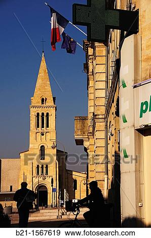 France, Aquitaine, Gironde, church at the village of Le Bouscat. View Large Photo Image Stock Photo - France, Aquitaine, Gironde, church at the village of Le Bouscat.. Fotosearch