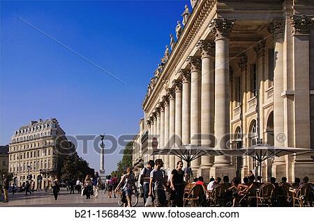 France, Aquitaine, Gironde, Girondins column and? Grand Theatre? at Bordeaux. View Large Photo Image Stock Image - France, Aquitaine, Gironde, Girondins column and? Grand Theatre? at Bordeaux.. Fotosearch
