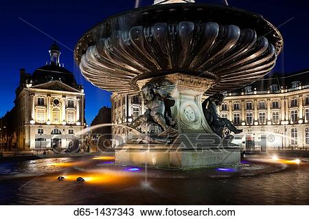 France, Aquitaine Region, Gironde Department, Bordeaux, Place de la Bourse buildings, dusk View Large Photo Image Stock Image - France, Aquitaine Region, Gironde Department, Bordeaux, Place de la Bourse buildings, dusk. Fotosearch