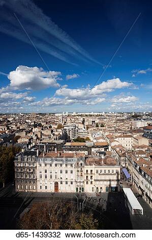 France, Aquitaine Region, Gironde Department, Bordeaux, overview of Place Jean Moulin from Tour Pey-Berland tower View Large Photo Image Stock Image - France, Aquitaine Region, Gironde Department, Bordeaux, overview of Place Jean Moulin from Tour Pey-Berland tower. Fotosearch