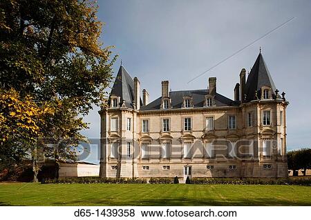 Stock Photo - France, Aquitaine Region, Gironde Department, Haute-Medoc Area, Pauillac, Chateau Pichon Longueville Baron winery. Fotosearch