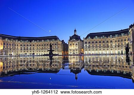 France, Bordeaux, Miroir d? eau Water mirror and Place de la Bourse View Large Photo Image Stock Image - France, Bordeaux, Miroir d? eau Water mirror and Place de la Bourse. Fotosearch