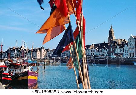 France, Brittany, Loire Atlantique, Guerande peninsula, View of Le Croisic Harbor View Large Photo Image Stock Photo - France, Brittany, Loire Atlantique, Guerande peninsula, View of Le Croisic Harbor. Fotosearch