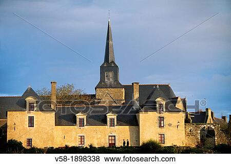 France, Brittany, Morbihan, Ile d? Arz, Notre-Dame church and Prior house 17th century View Large Photo Image Stock Photo - France, Brittany, Morbihan, Ile d? Arz, Notre-Dame church and Prior house 17th century. Fotosearch