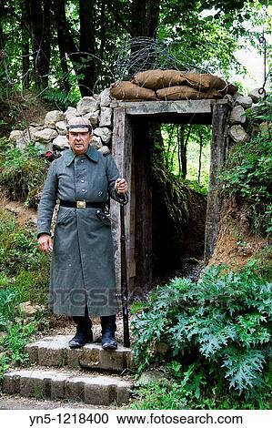 France, Champagne-Ardenne, Marne 51, Vienne le Chateau - Camp de la Vall? e Moreau - recontitution and remnants of a german camp of the First Worl War - German soldier in uniform View Large Photo Image Stock Image - France, Champagne-Ardenne, Marne 51, Vienne le Chateau - Camp de la Vall? e Moreau - recontitution and remnants of a german camp of the First Worl War - German soldier in uniform. Fotosearch