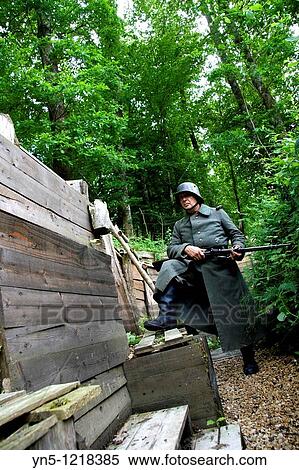 France, Champagne-Ardenne, Marne 51, Vienne le Chateau - Camp de la Vall? e Moreau - recontitution and remnants of a german camp of the First Worl War - Trenches View Large Photo Image Stock Photography - France, Champagne-Ardenne, Marne 51, Vienne le Chateau - Camp de la Vall? e Moreau - recontitution and remnants of a german camp of the First Worl War - Trenches. Fotosearch