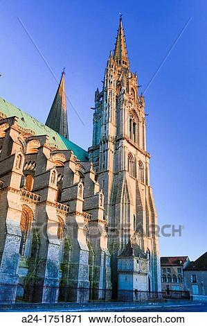 France, Chartres City, Chartres cathedral W H View Large Photo Image Stock Image - France, Chartres City, Chartres cathedral W H. Fotosearch