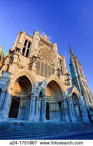 Stock Photo - France, Chartres City, Chartres cathedral W H, North Gate. Fotosearch