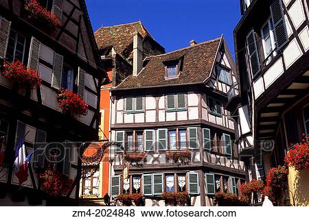 FRANCE, COLMAR, HALFTIMBERED HOUSES. View Large Photo Image Stock Photo - FRANCE, COLMAR, HALFTIMBERED HOUSES.. Fotosearch