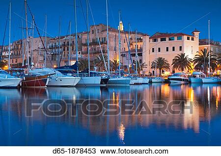 France, Corsica, Corse-du-Sud Department, Corsica South Coast Region, Propriano, town marina, dusk View Large Photo Image Stock Image - France, Corsica, Corse-du-Sud Department, Corsica South Coast Region, Propriano, town marina, dusk. Fotosearch
