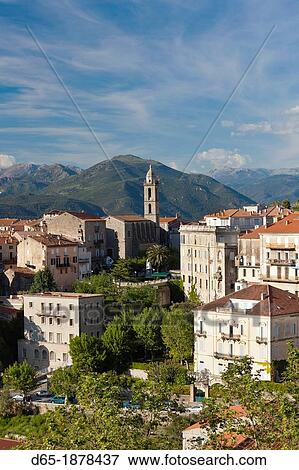 France, Corsica, Corse-du-Sud Department, Corsica South Coast Region, Le Satenais Area, Sartene, elevated town view View Large Photo Image Stock Photo - France, Corsica, Corse-du-Sud Department, Corsica South Coast Region, Le Satenais Area, Sartene, elevated town view. Fotosearch