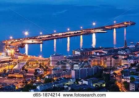 France, Corsica, Haute-Corse Department, Le Cap Corse, Bastia, elevated city view from the Bastia Corniche, dawn View Large Photo Image Picture - France, Corsica, Haute-Corse Department, Le Cap Corse, Bastia, elevated city view from the Bastia Corniche, dawn. Fotosearch