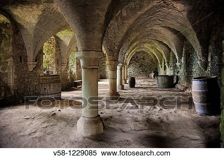 France, Cotes d? Armor, Abbey of Beauport, The cellars View Large Photo Image Stock Photography - France, Cotes d? Armor, Abbey of Beauport, The cellars. Fotosearch