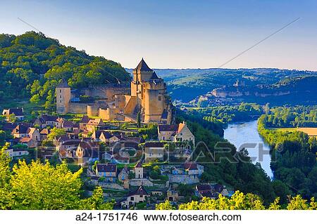 France, Dordogne Region, Castelnaud City, Milandes Castle, Dordogne river, Beynac City at background View Large Photo Image Stock Photograph - France, Dordogne Region, Castelnaud City, Milandes Castle, Dordogne river, Beynac City at background. Fotosearch