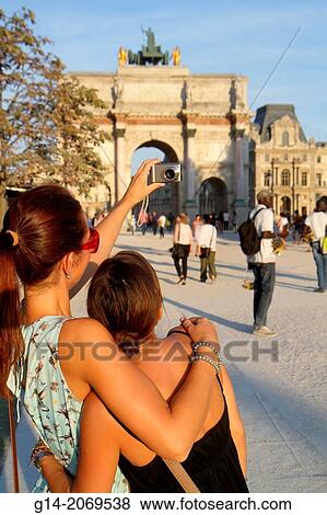 France, Europe, French, Paris, 1st arrondissement, Place du Carrousel, Arc de Triomphe du Carrousel, Louvre Art Museum, Musee du Louvre Palace, teen, girl, friends, camera, taking picture, selfie,. View Large Photo Image Stock Photo - France, Europe, French, Paris, 1st arrondissement, Place du Carrousel, Arc de Triomphe du Carrousel, Louvre Art Museum, Musee du Louvre Palace, teen, girl, friends, camera, taking picture, selfie,.. Fotosearch