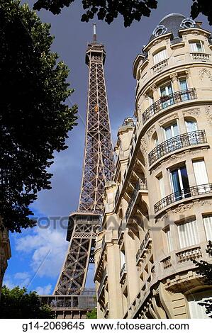 France, Europe, French, Paris, 7th arrondissement, Avenue de Suffren, Eiffel Tower, Haussman apartment building,. View Large Photo Image Stock Photography - France, Europe, French, Paris, 7th arrondissement, Avenue de Suffren, Eiffel Tower, Haussman apartment building,.. Fotosearch