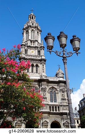 France, Europe, French, Paris, 9th arrondissement, Place d'Estienne d'Orves,? glise de la Sainte Trinit?, church, lamppost,. View Large Photo Image Stock Photo - France, Europe, French, Paris, 9th arrondissement, Place d'Estienne d'Orves,? glise de la Sainte Trinit?, church, lamppost,.. Fotosearch
