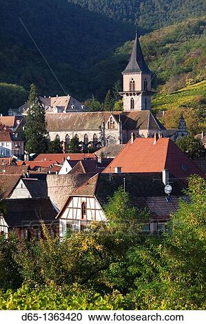France, Haut-Rhin, Alsace Region, Alasatian Wine Route, Ribeauville, town overview, autumn View Large Photo Image Stock Image - France, Haut-Rhin, Alsace Region, Alasatian Wine Route, Ribeauville, town overview, autumn. Fotosearch