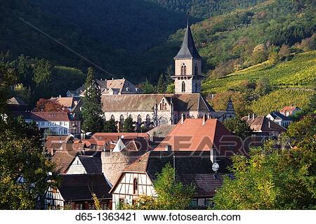 France, Haut-Rhin, Alsace Region, Alasatian Wine Route, Ribeauville, town overview, autumn View Large Photo Image Stock Image - France, Haut-Rhin, Alsace Region, Alasatian Wine Route, Ribeauville, town overview, autumn. Fotosearch