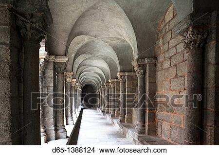 Picture - France, Haute-Loire Department, Auvergne Region, Le Puy-en-Velay, Cathedrale Notre-Dame, Cloisters. Fotosearch