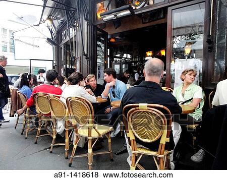 France, Ile-de-France, Paris, cafe terrace in quartier latin View Large Photo Image Stock Photo - France, Ile-de-France, Paris, cafe terrace in quartier latin. Fotosearch