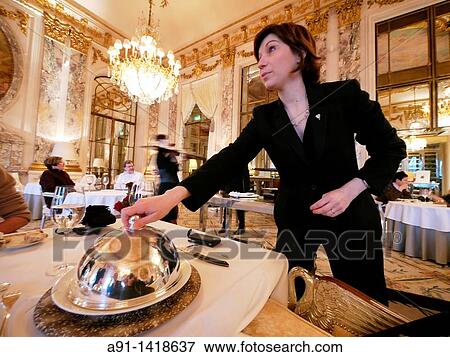 France, Ile-de-France, Paris, three stars restaurant Le Meurice in Hotel Meurice, chef Yannick Alleno View Large Photo Image Stock Photo - France, Ile-de-France, Paris, three stars restaurant Le Meurice in Hotel Meurice, chef Yannick Alleno. Fotosearch