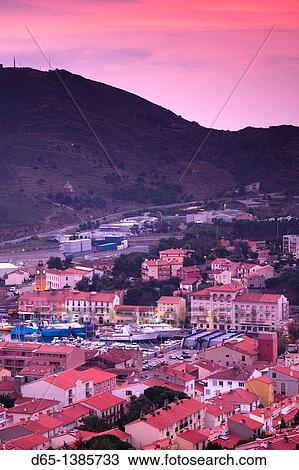 France, Languedoc-Roussillon, Pyrennes-Orientales Department, Vermillion Coast Area, Port-Vendres, harbor overview, dawn View Large Photo Image Stock Image - France, Languedoc-Roussillon, Pyrennes-Orientales Department, Vermillion Coast Area, Port-Vendres, harbor overview, dawn. Fotosearch