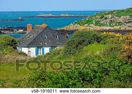 France, Manche, Iles Chausey, Grande Ile, House of painter and writer Marin Marie View Large Photo Image Stock Image - France, Manche, Iles Chausey, Grande Ile, House of painter and writer Marin Marie. Fotosearch