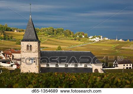 France, Marne, Champagne Ardenne, Mailly-Champagne, town church and vineyards View Large Photo Image Stock Photo - France, Marne, Champagne Ardenne, Mailly-Champagne, town church and vineyards. Fotosearch