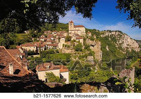 France-Midi Pyr? n? es-Lot- Pilgrimage way to Santiago de Compostela village of Saint Cirq Lapopie, and the Lot river. View Large Photo Image Stock Photograph - France-Midi Pyr? n? es-Lot- Pilgrimage way to Santiago de Compostela village of Saint Cirq Lapopie, and the Lot river.. Fotosearch
